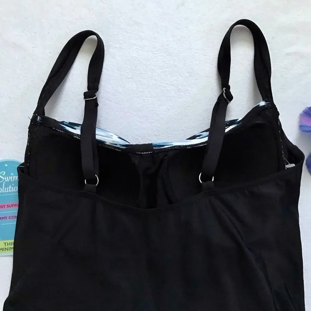 Swim Solutions NWT Tummy Control Skater Swimdress Women 16 - Picture 8 of 15